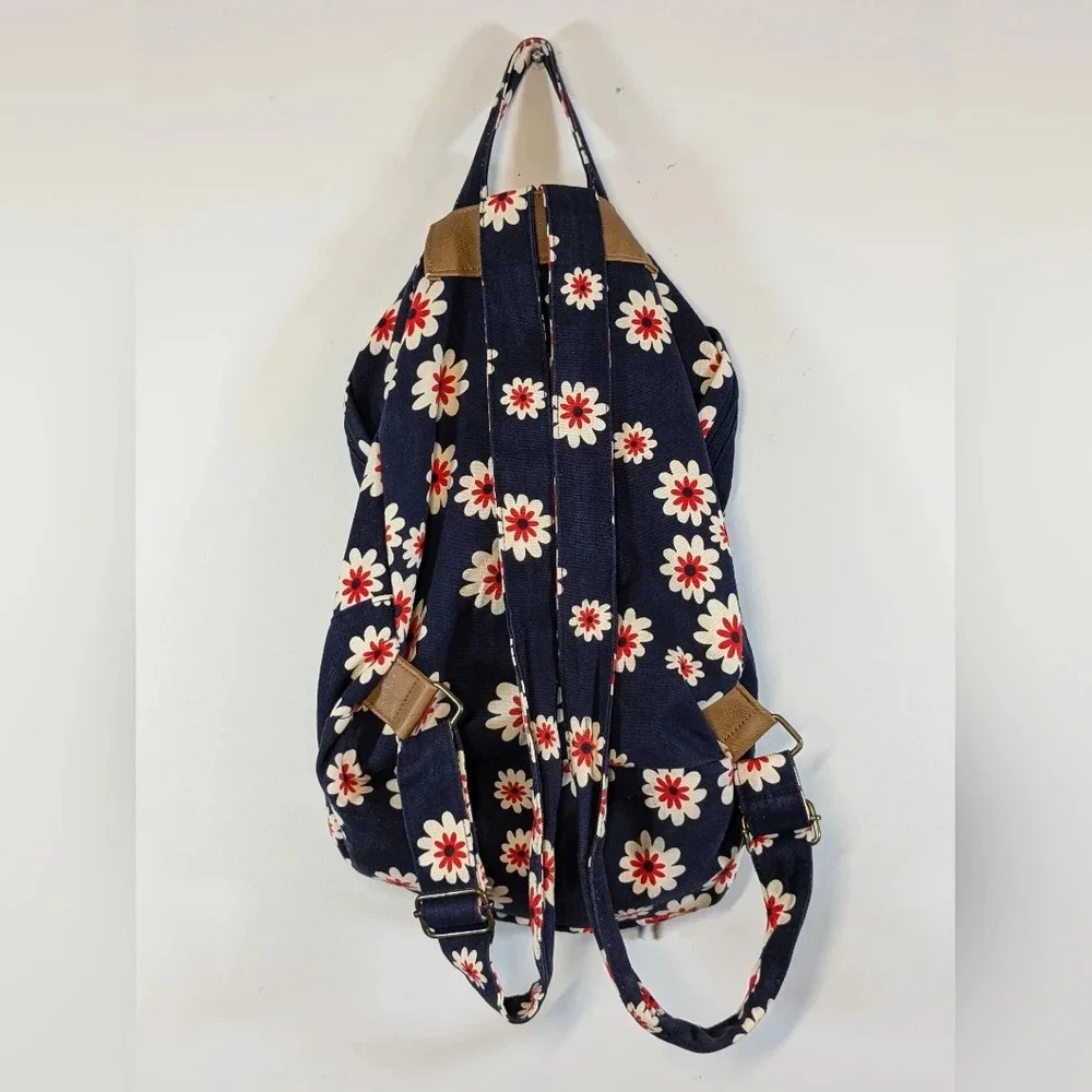 Forever 21 - floral backpack, blue/red/white